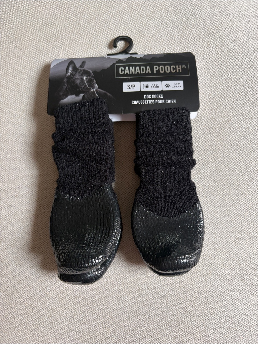 Canada Pooch Black Non-Slip Dog Socks - S/P